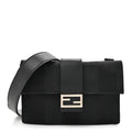 Recycled Nylon Vitello Grace Light Pequin Baguette Belt Pouch Black
