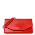 Brushed Calfskin Mini Geometric Clutch Bag Flame Red
