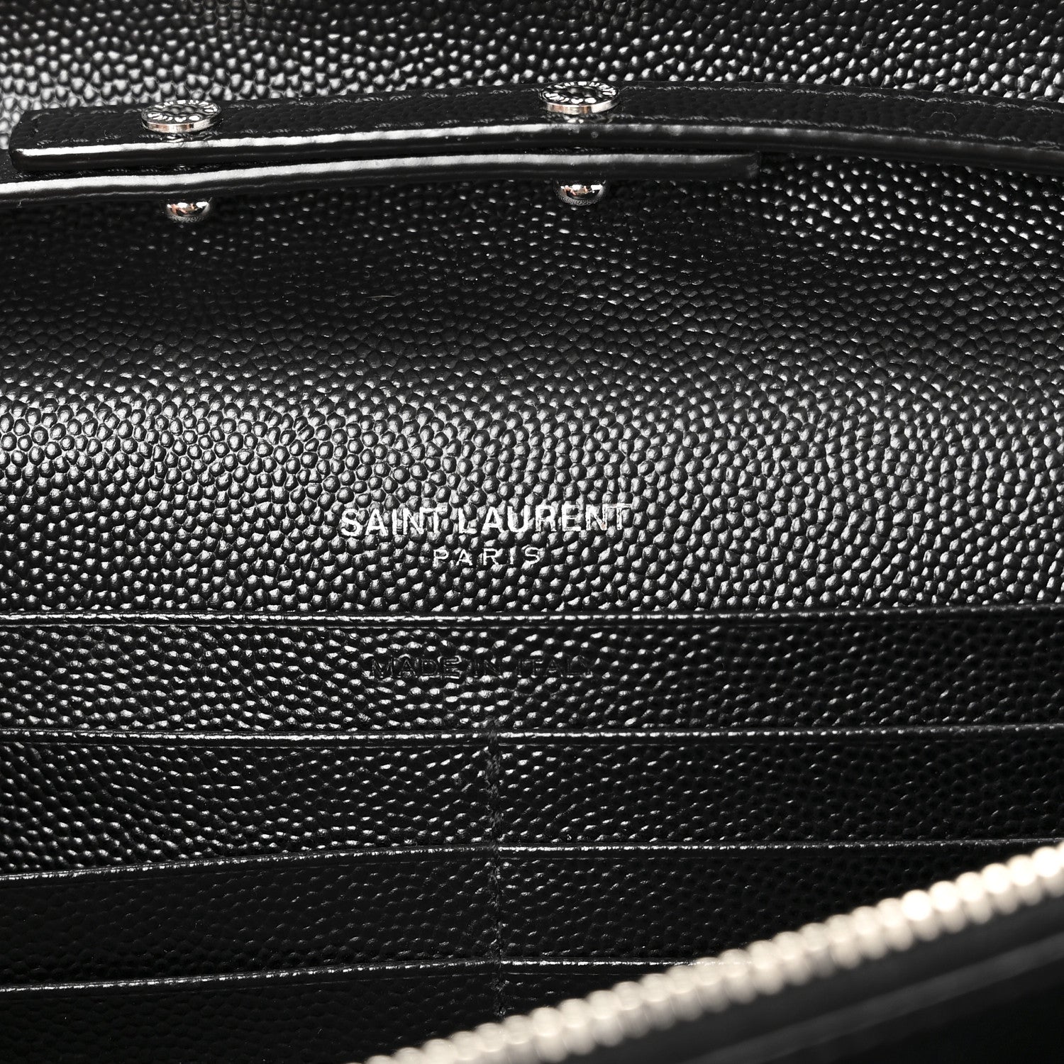 Grain De Poudre Matelasse Chevron Monogram Chain Wallet Black