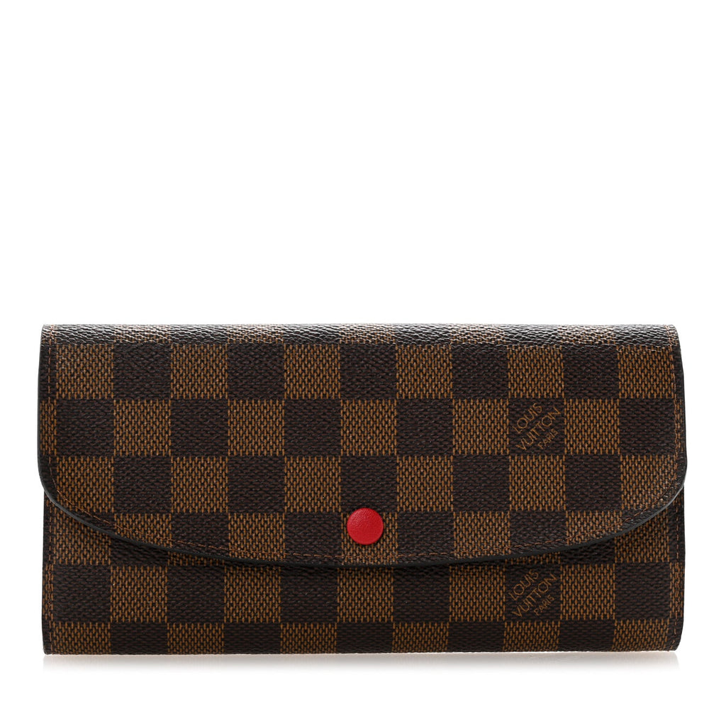 Damier Ebene Emilie Wallet Red