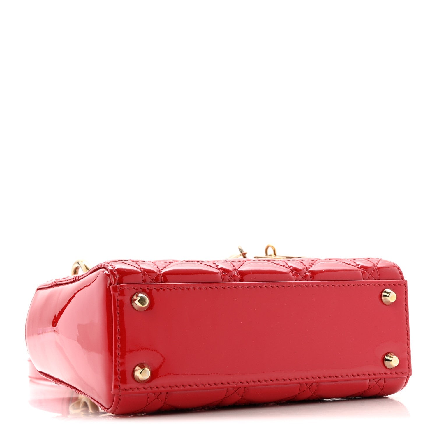 Patent Cannage Mini Lady Dior Red