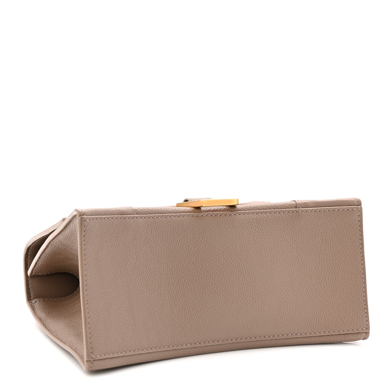 Grained Calfskin Small Hourglass Top Handle Bag Mink Grey