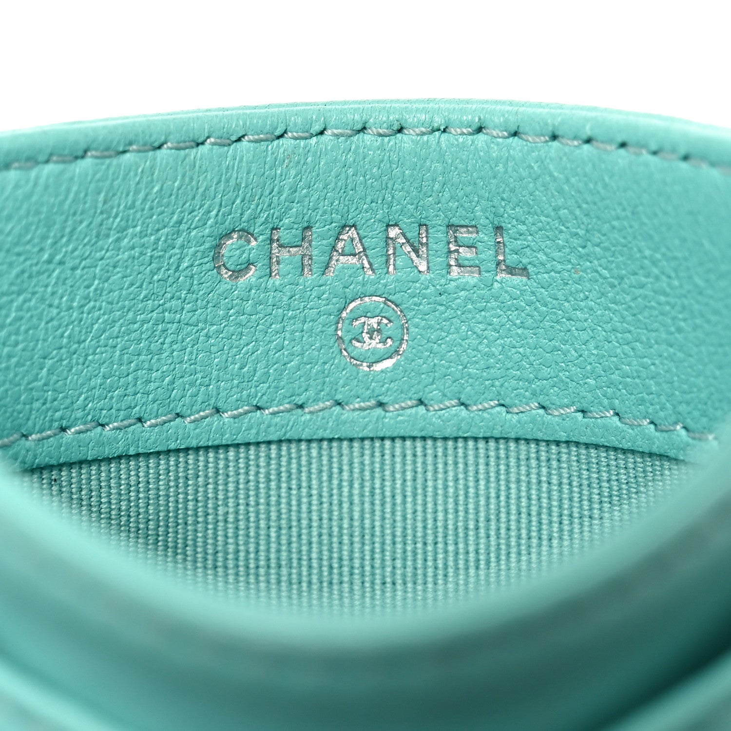 Lambskin Quilted  Holder Turquoise