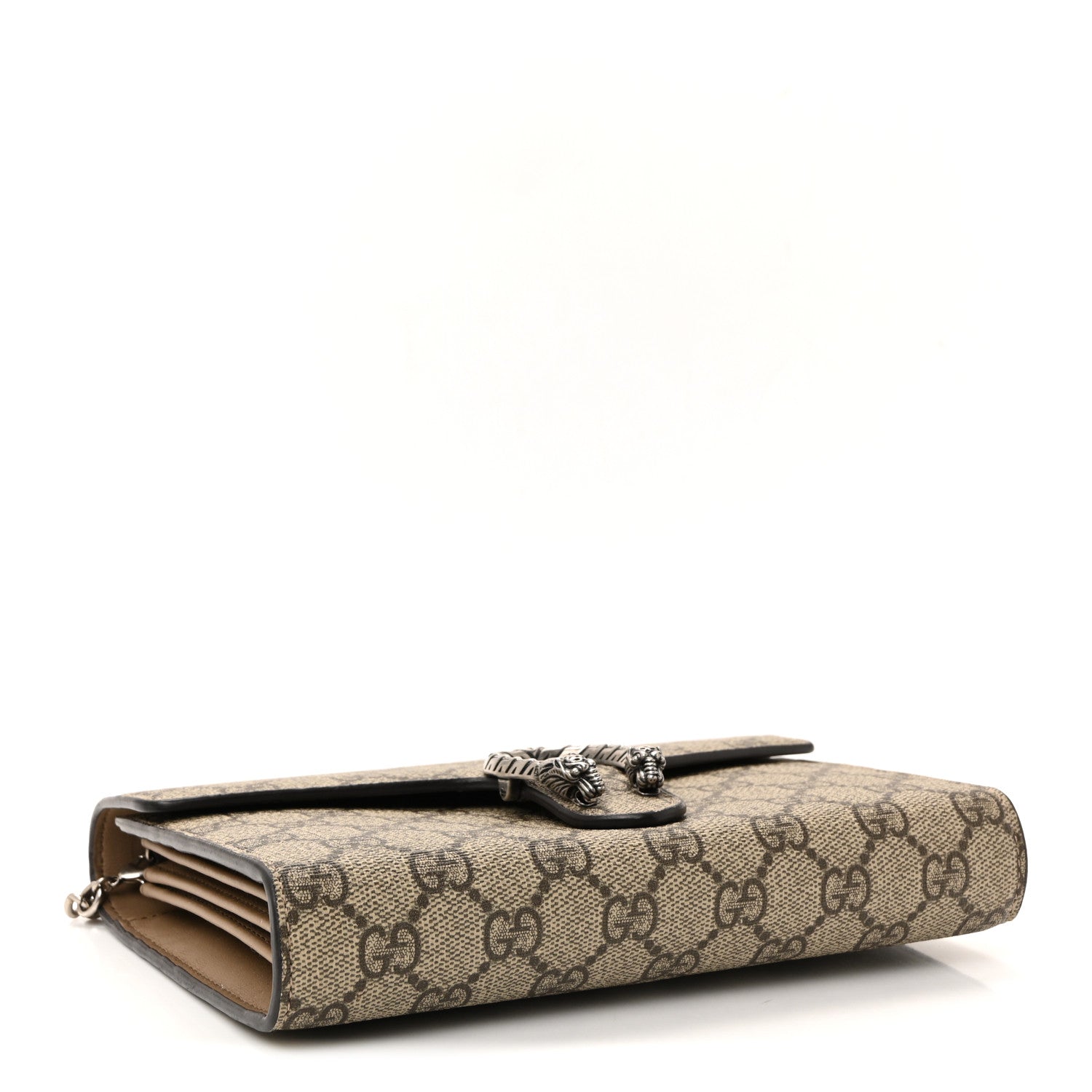 GG Supreme Monogram Mini Dionysus Chain Wallet Beige Taupe