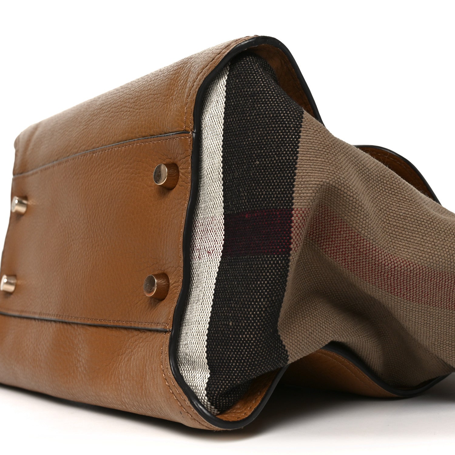 Mega Check Grained Calfskin Medium Harcourt Satchel Saddle Brown