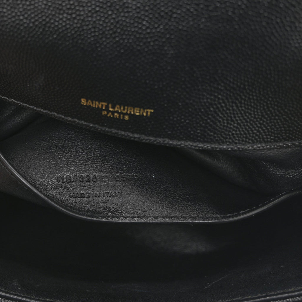 Grain De Poudre Matelasse Monogram Medium Vicky Chain Bag Black