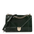 Ceramic Effect Deerskin Large Diorama Flap Bag Malachite Green