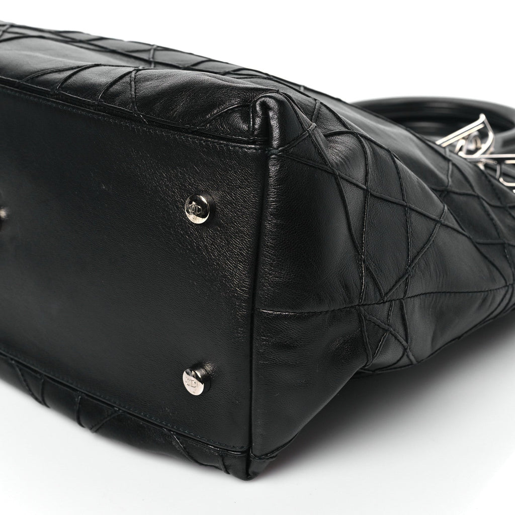 Lambskin Cannage Medium Granville Tote Black