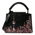 Calfskin Karung Beaded Shanghai Skyline Capucines BB Black