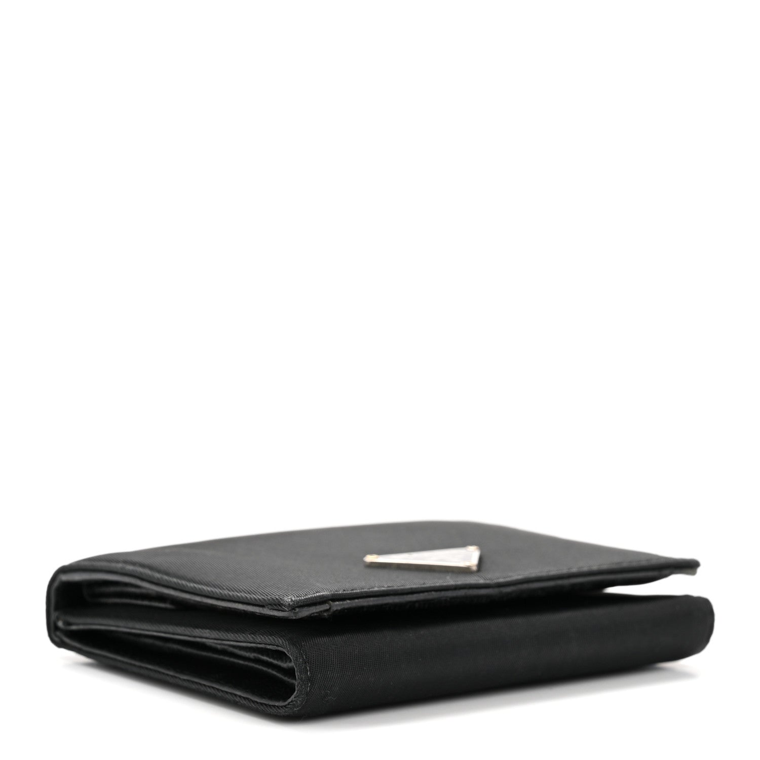 Tessuto Nylon Tri-Fold Compact Wallet  Black