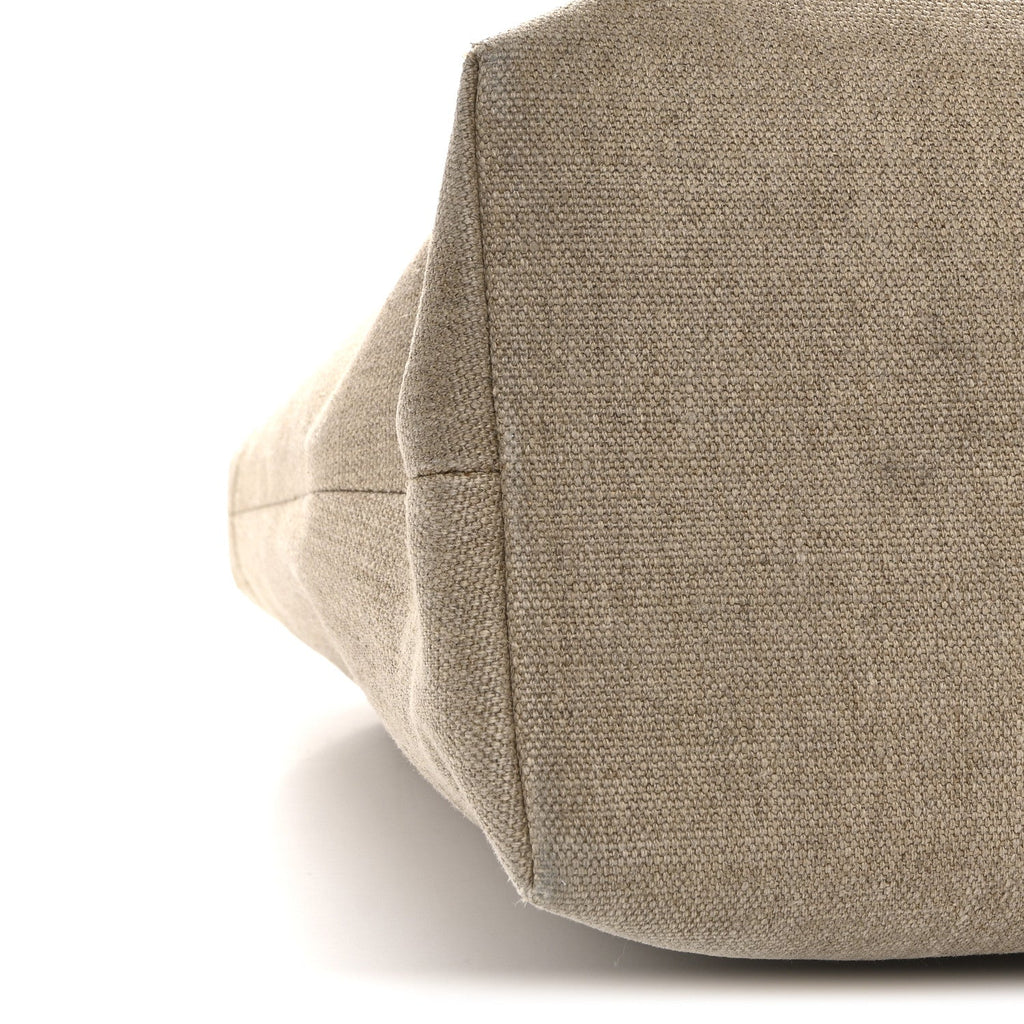 Canvas Calfskin Paris Horizontal Cabas Tan