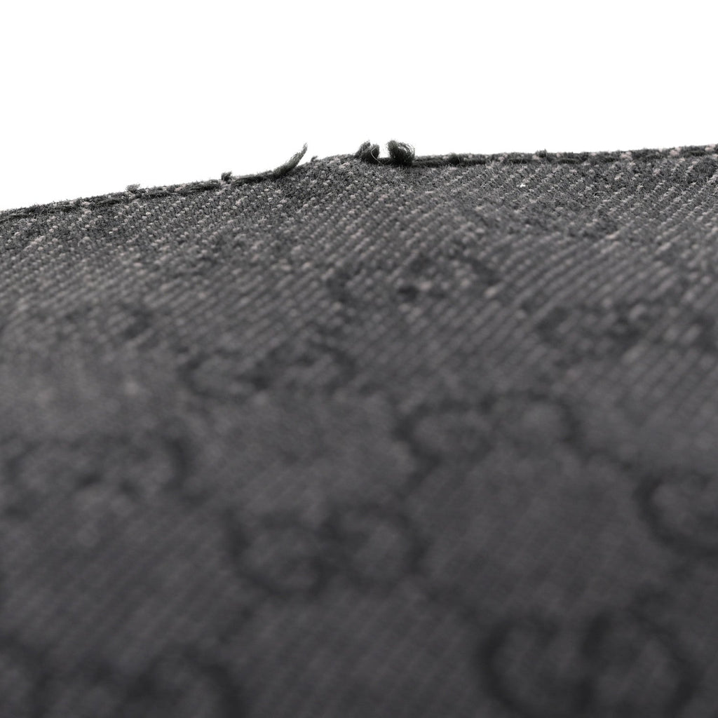 Denim Monogram Flat Messenger Bag  Black