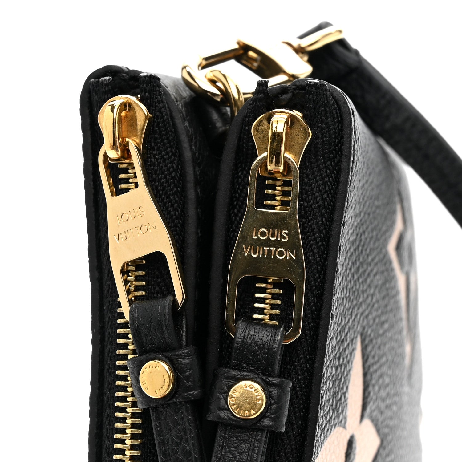 Empreinte Monogram Giant Double Zip Pochette Black Cream