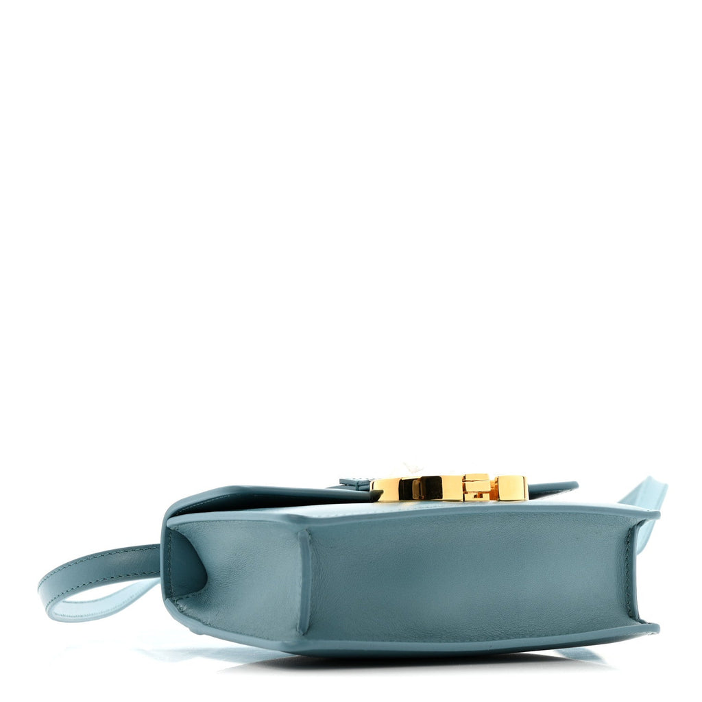 Smooth Calfskin Micro 30 Montaigne Flap Bag Cerulean Blue