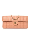 Lambskin East West Chocolate Bar Flap Light Orange