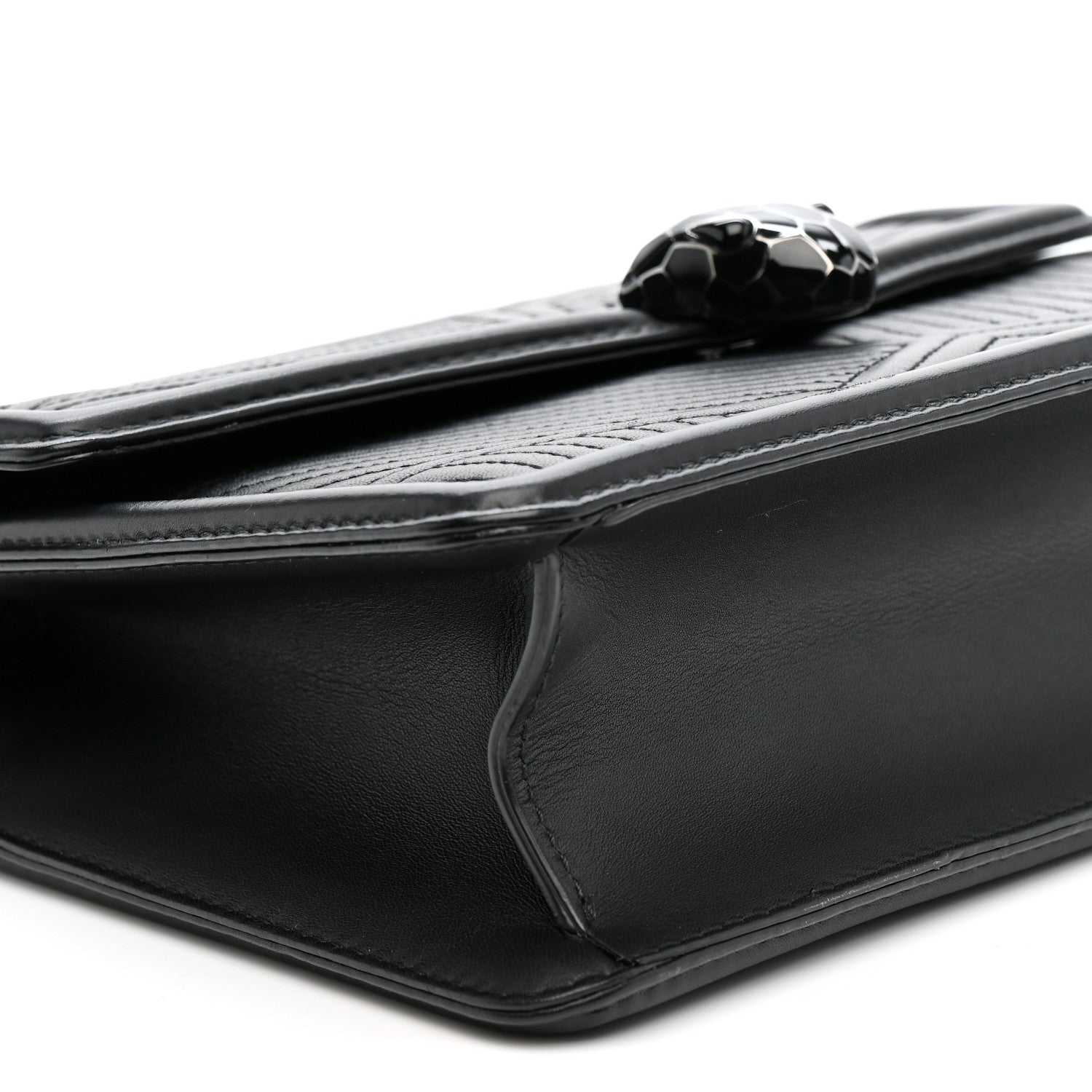 Quilted Nappa Smooth Calfskin Serpenti Forever Diamond Blast Shoulder Bag Black