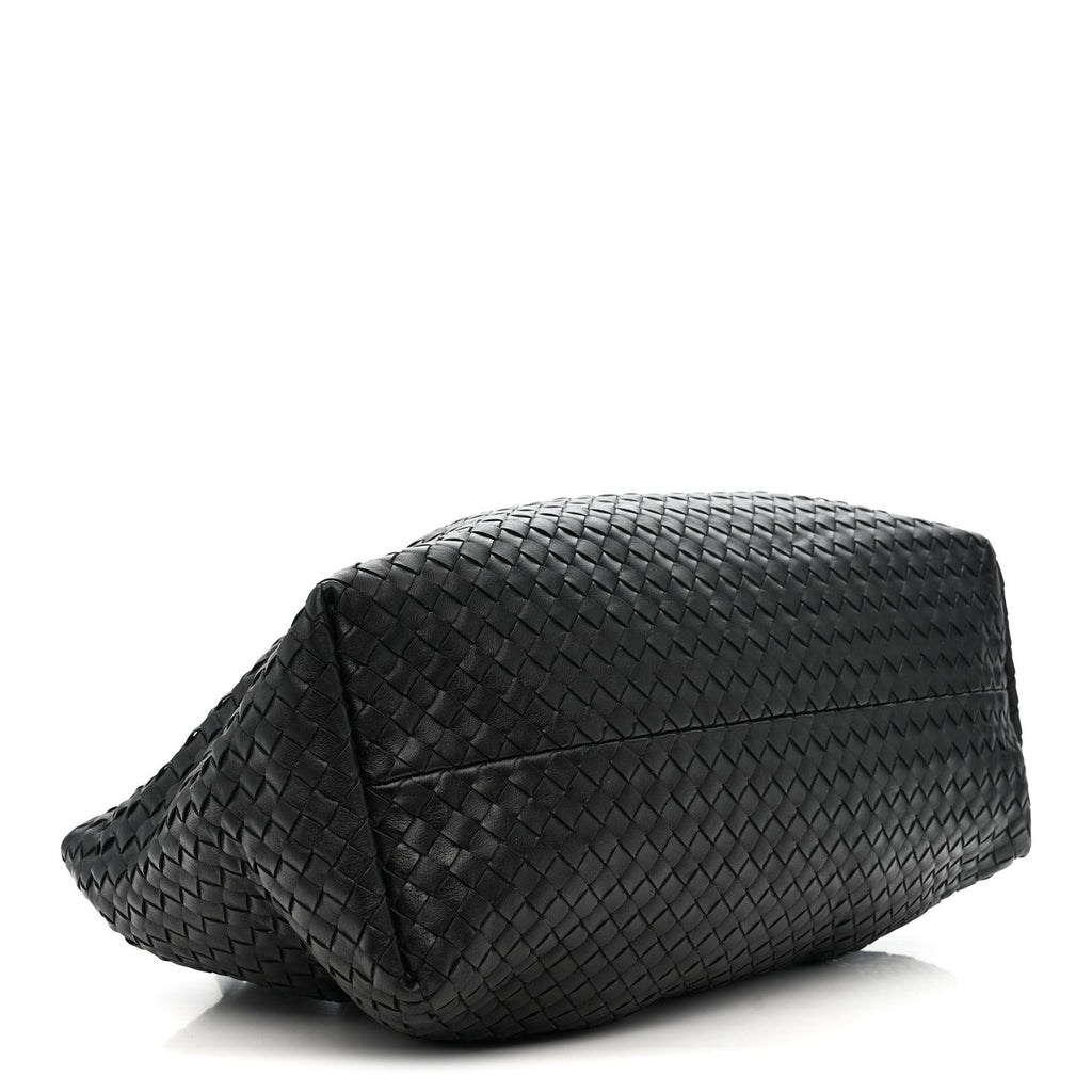 Calfskin Intrecciato Pinacoteca Reversible Tote Black Fondant