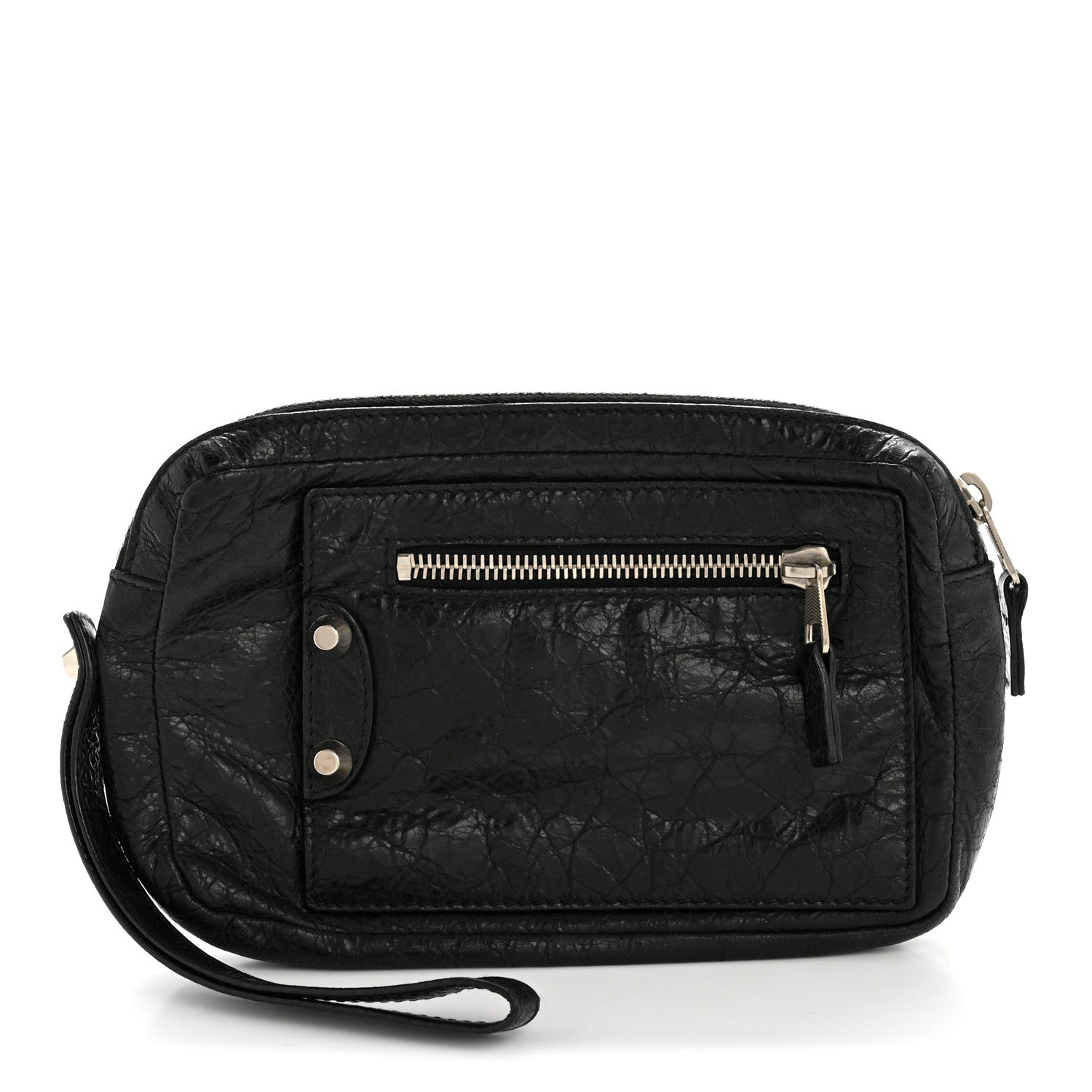 Agneau Arena Classic Hardware Grip Wallet Black