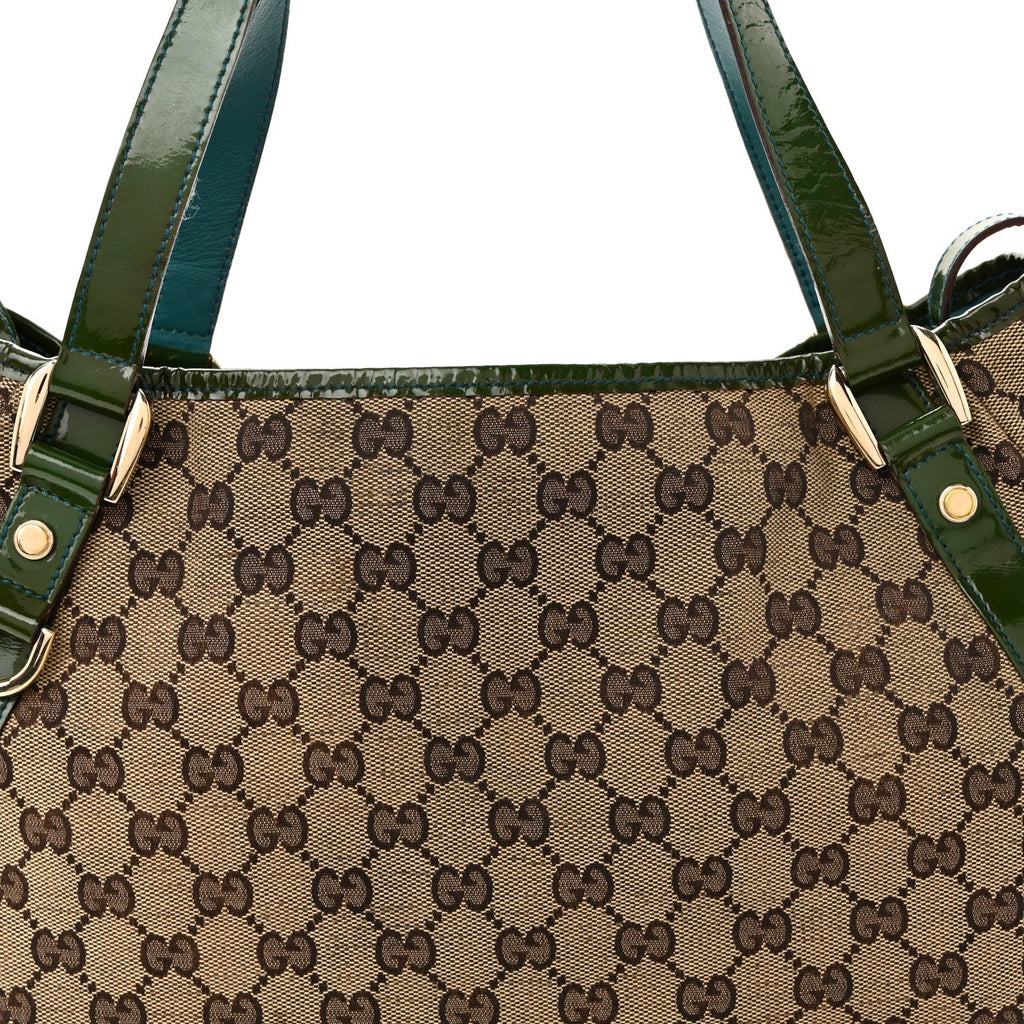 Monogram Patent Medium Abbey Shoulder Bag Blue