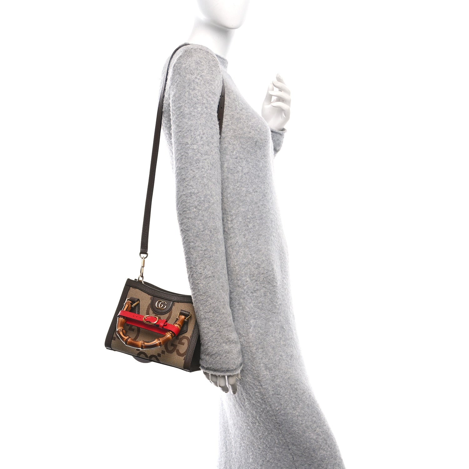 Monogram Jumbo GG Textured Dollar Calfskin Mini Diana Tote Bag Camel Ebony New Acero Pomegranate Red