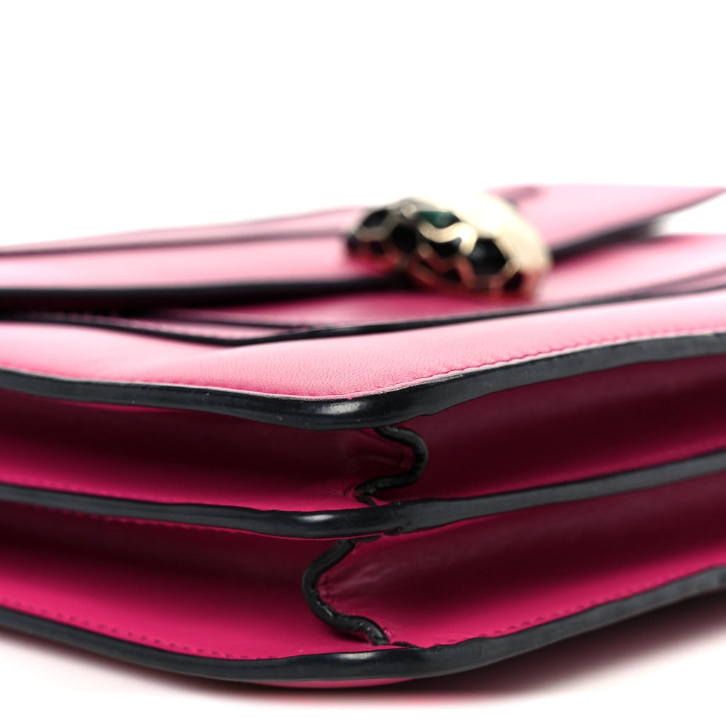 Calfskin Serpenti Forever Snake Strap Crossbody Bag Pink