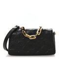 Lambskin Embossed Monogram Pochette Coussin Crossbody Black