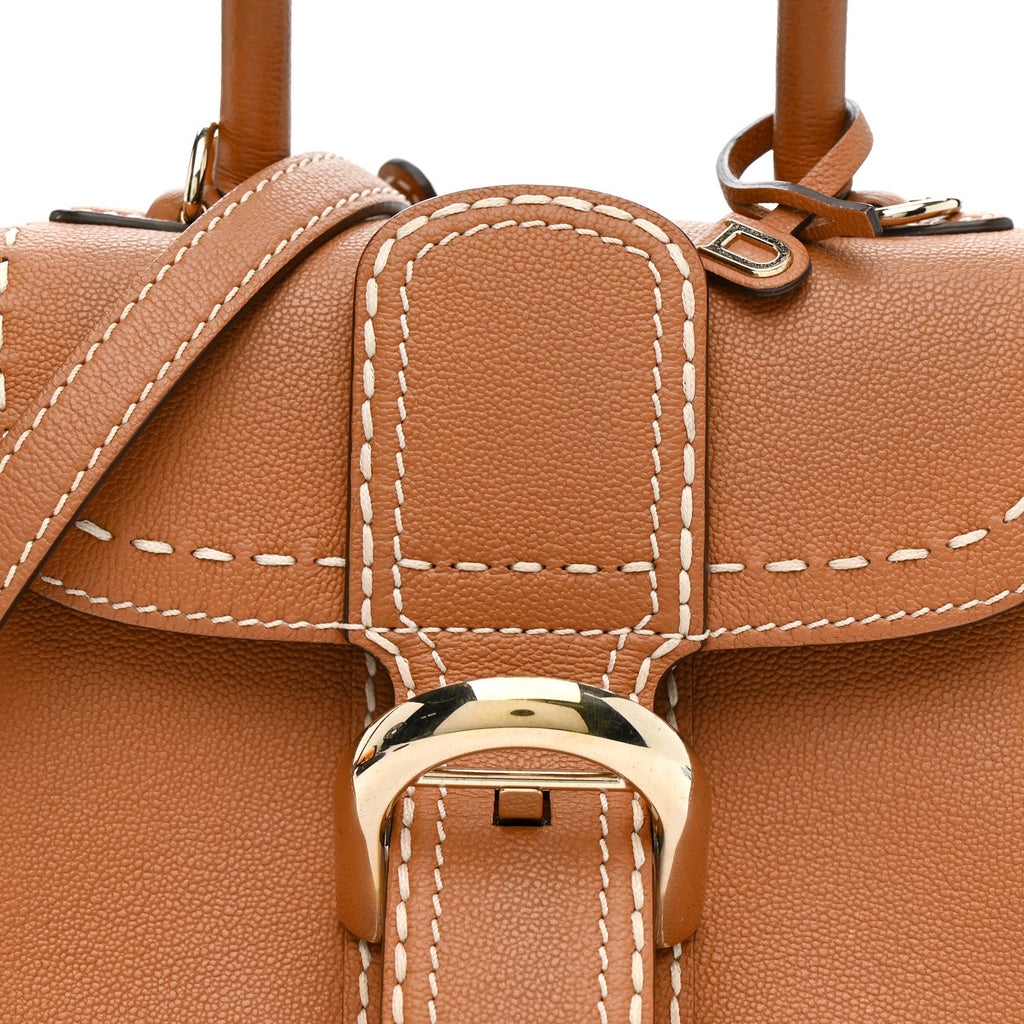 Grained Rodeo Calfskin Surpique Mini Brillant Satchel Vegetal Ivory