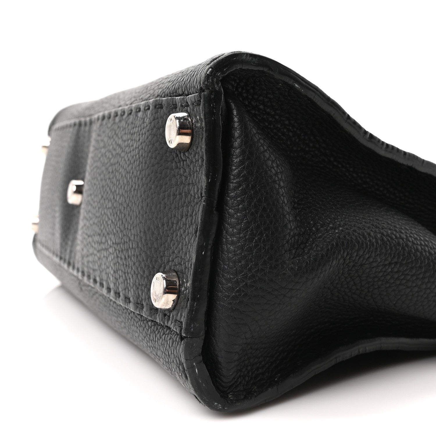 Cuoio Romano Selleria Bi-Color Medium Peekaboo Iconic Satchel Black Mou