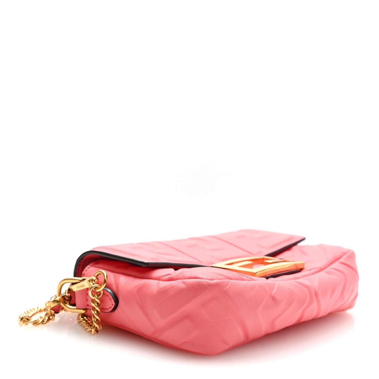 Nappa FF 1974 Embossed Mini Baguette Pink Dalia