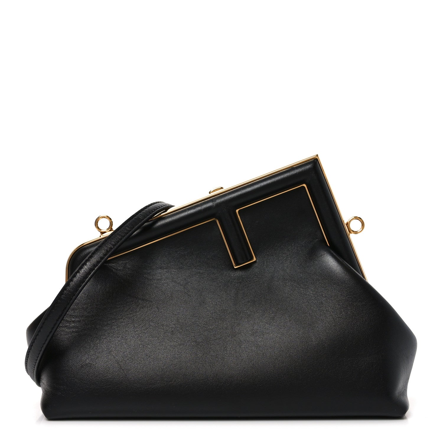 Shiny Nappa Small Fendi First Black