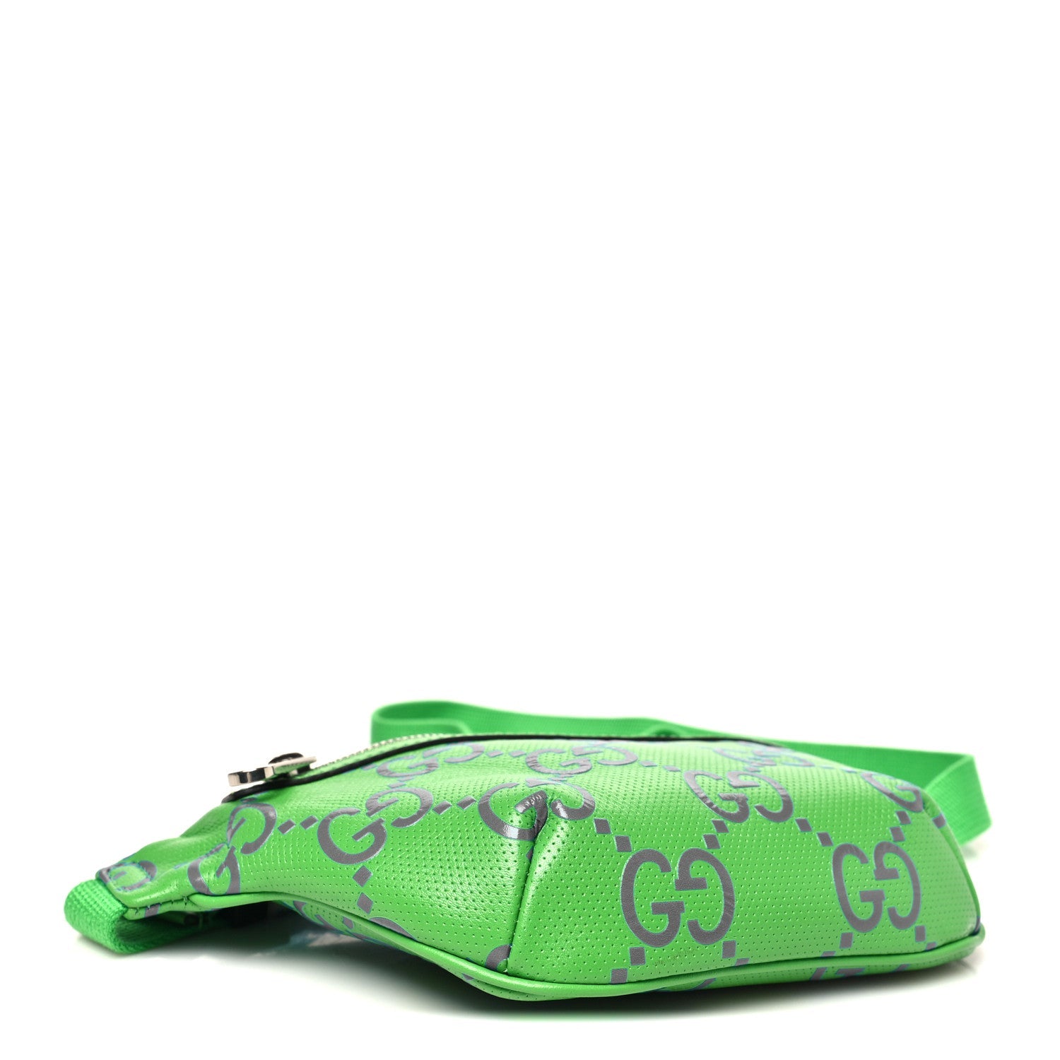Calfskin GG Tennis Bi-Color Embossed Belt Bag Joy Green Joy Blue