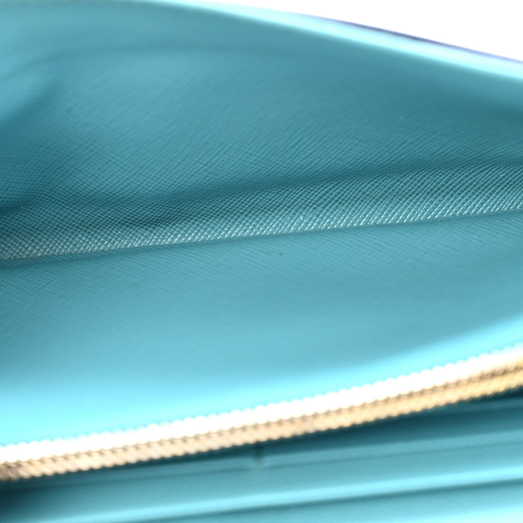 Saffiano Metal Continental Flap Wallet Bluette Cobalto Turchese