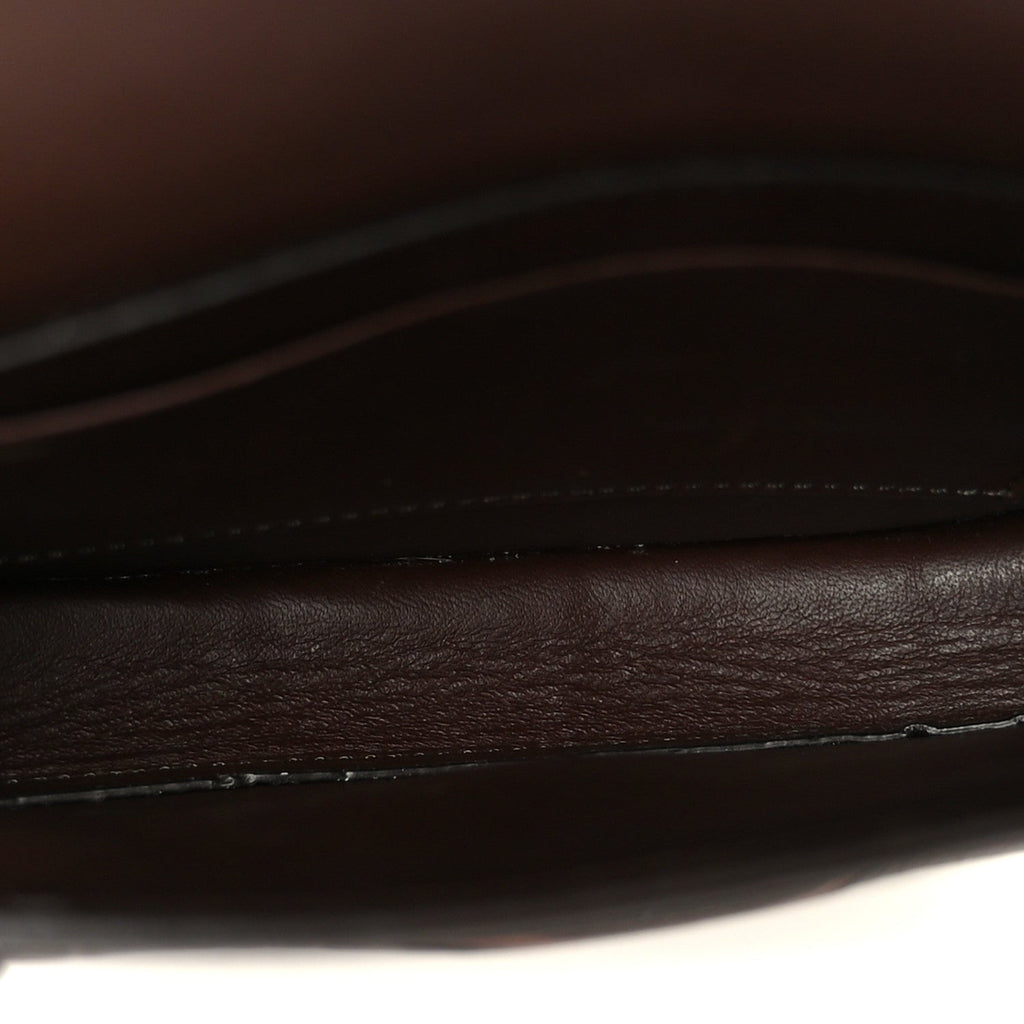 Crocodile Embossed Calfskin Mini Symmetrical Bag Brown