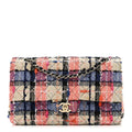 Tweed Quilted Medium Double Flap Blue Orange Yellow