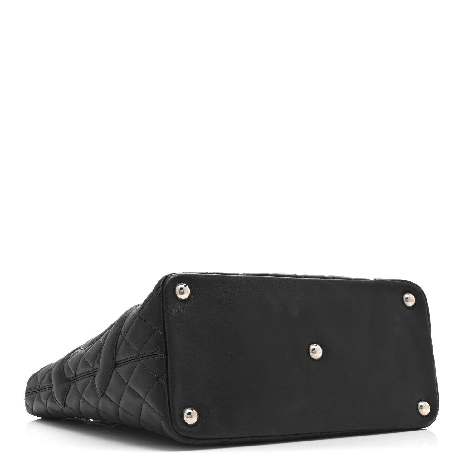 Calfskin Quilted Large Cambon Tote Black