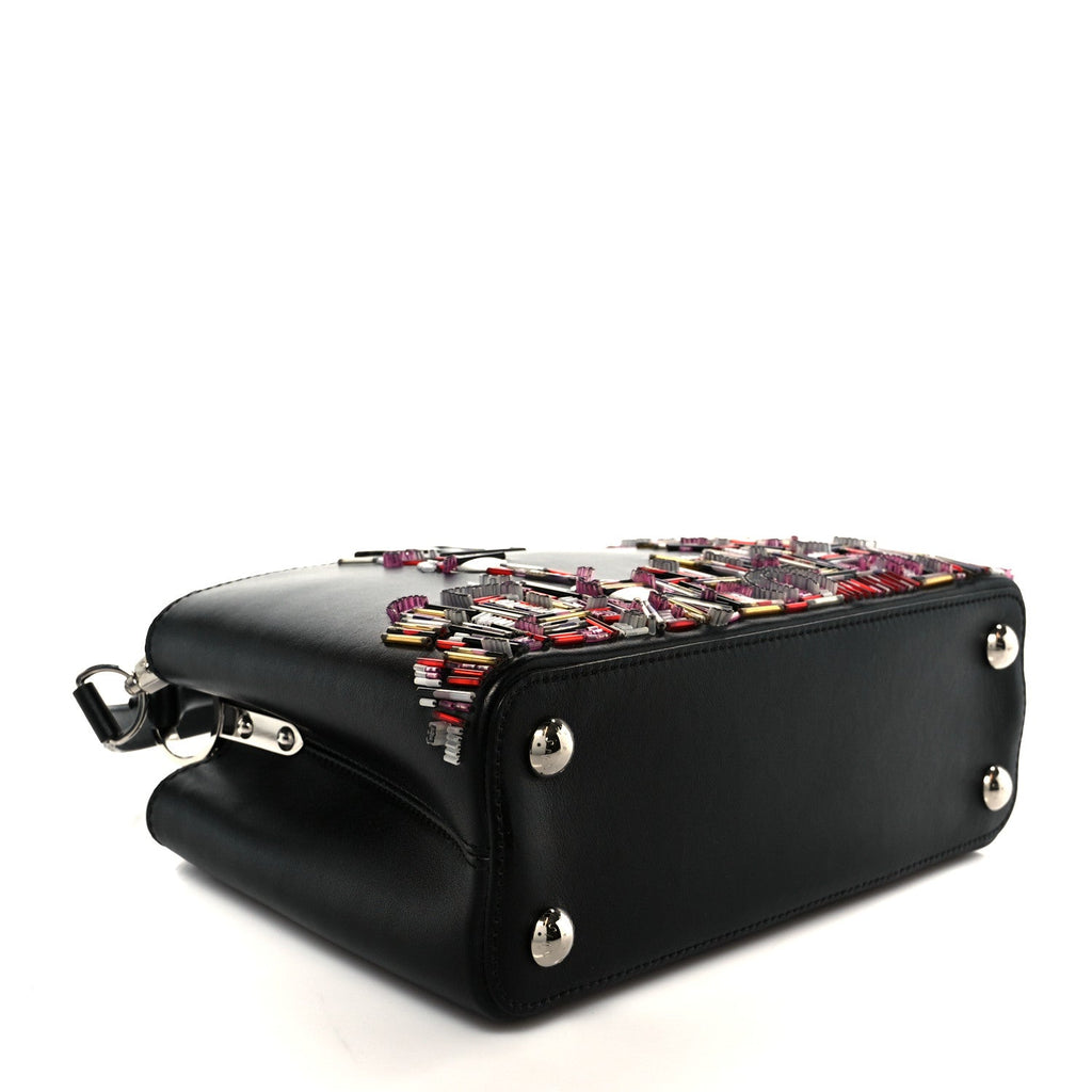 Calfskin Karung Beaded Shanghai Skyline Capucines BB Black