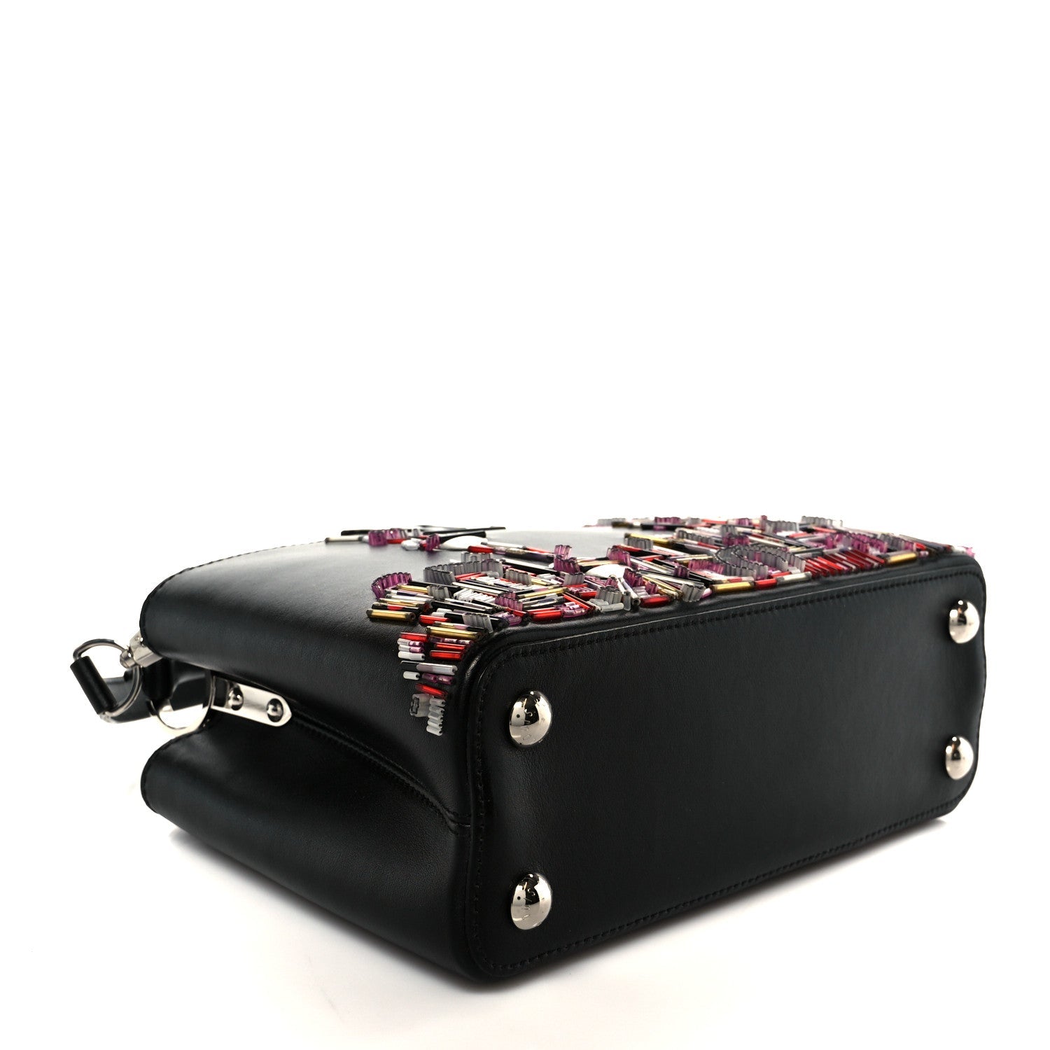 Calfskin Karung Beaded Shanghai Skyline Capucines BB Black
