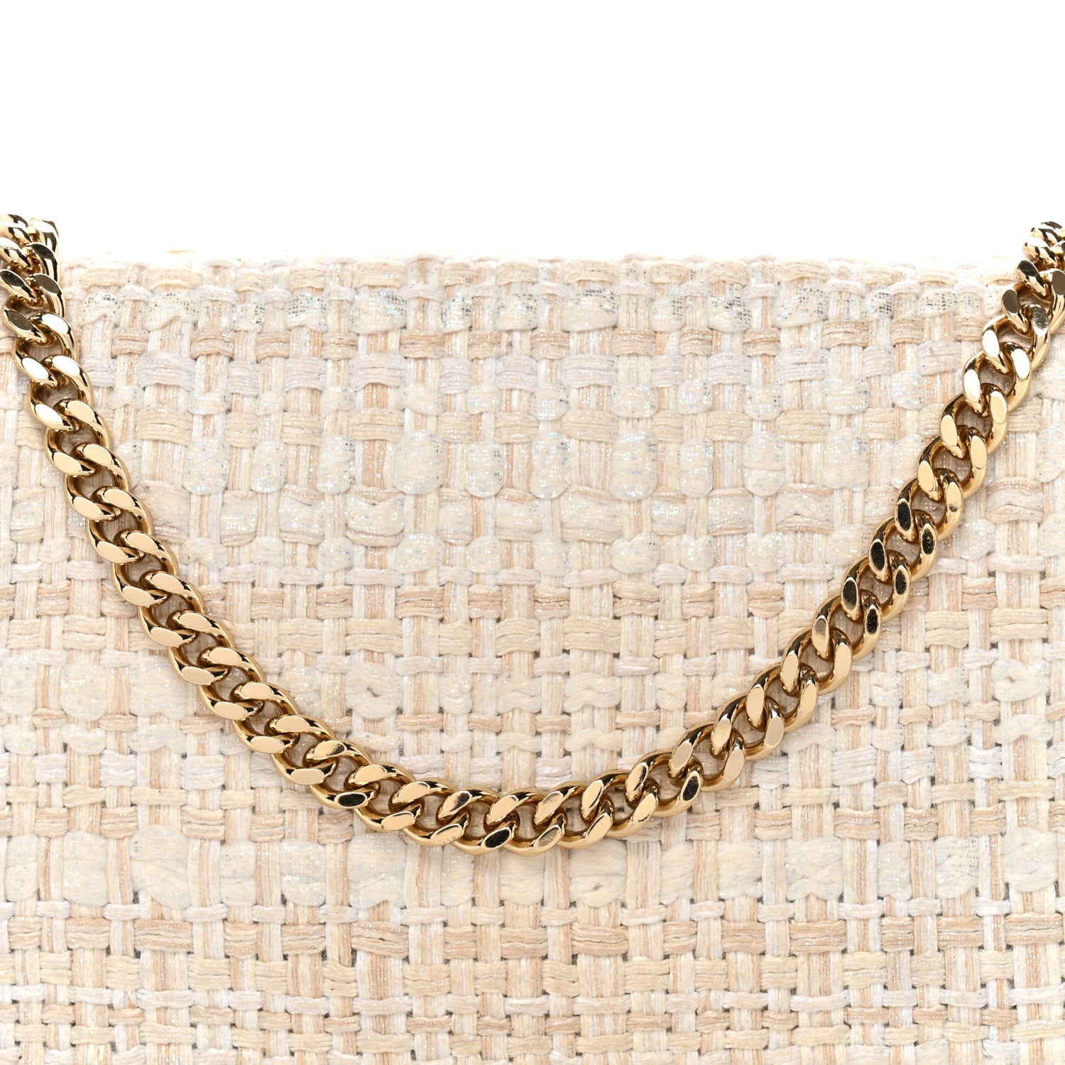 Woven Boucle Falabella Crossbody Bag White Beige
