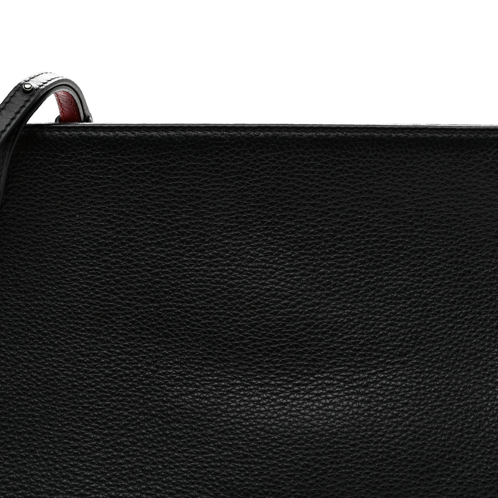 Calfskin Studded Loubiposh Clutch Black