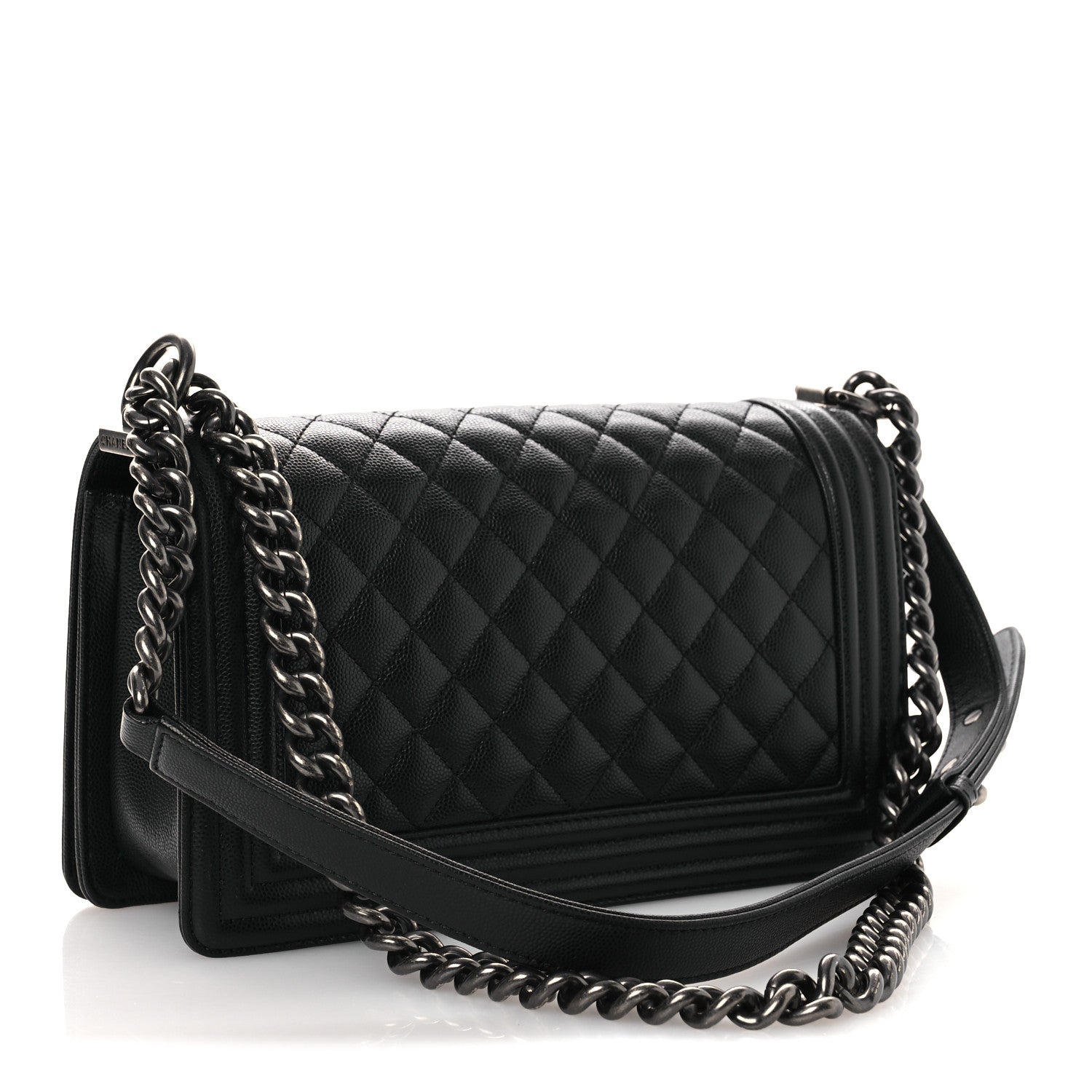 Caviar Quilted Medium Boy Flap Black