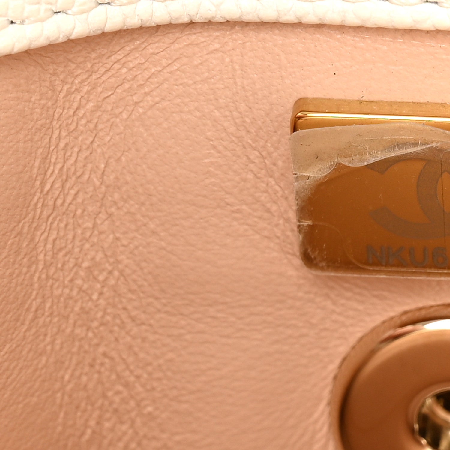 Caviar Quilted Mini Coco Handle Flap White