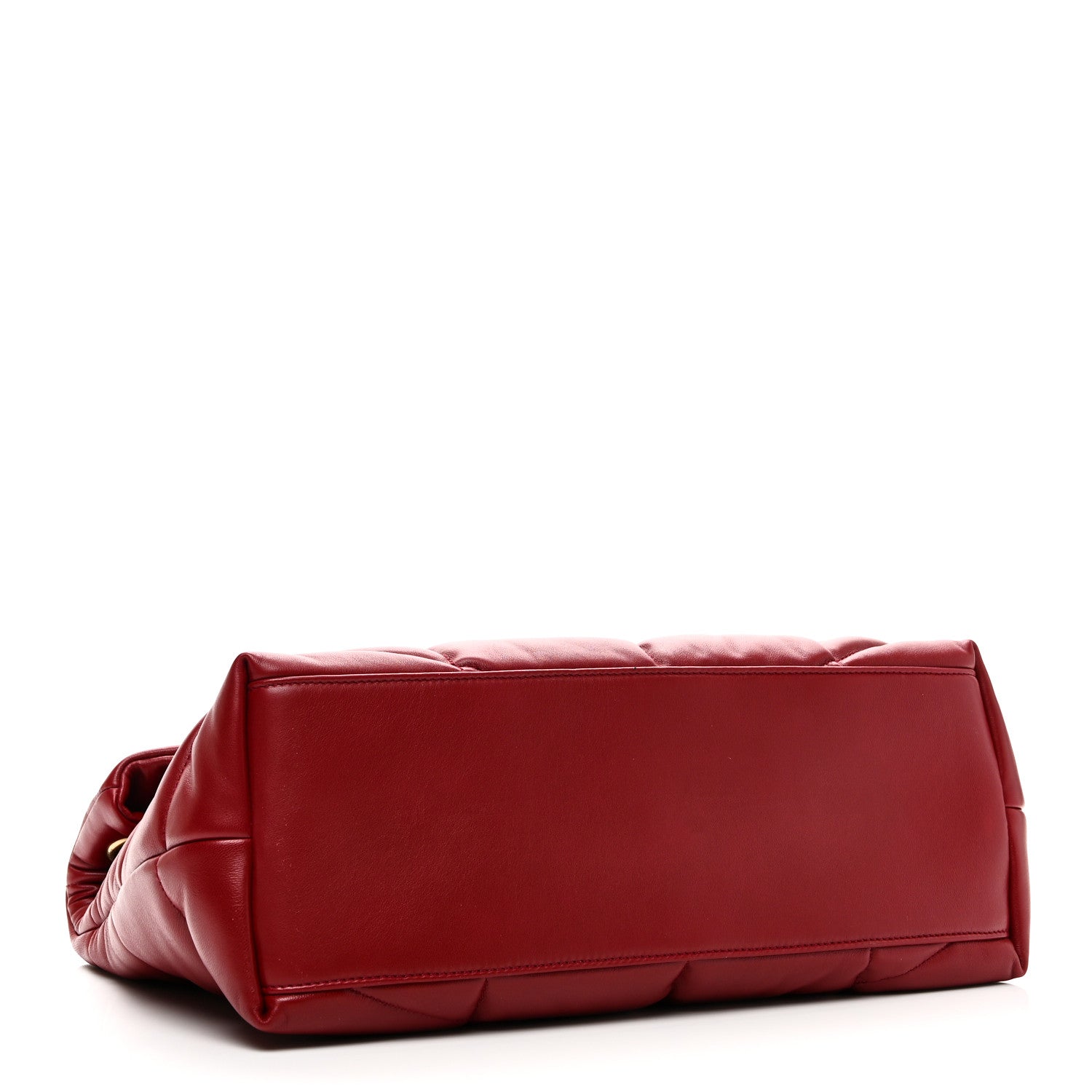 Lambskin Quilted Medium Loulou Puffer Monogram Chain Satchel Opyum Red