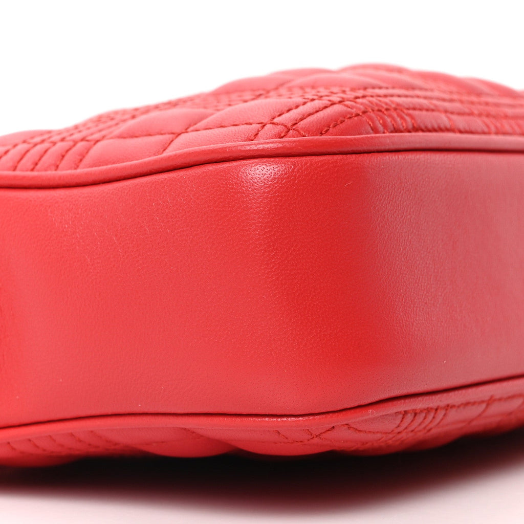 Lambskin Quilted Mini Lola Camera Bag Bright Red