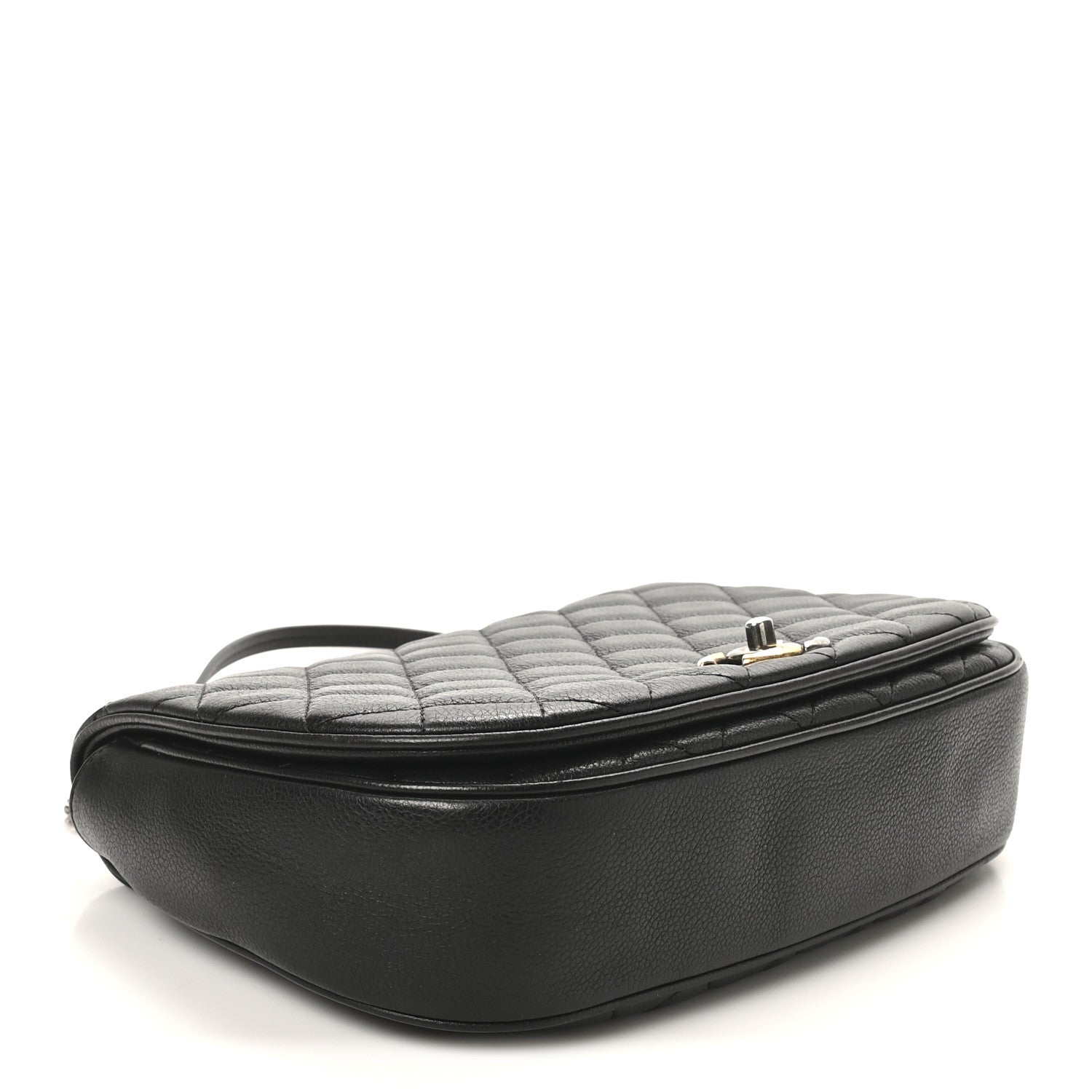 Calfskin Quilted Casual Pocket Messenger Flap Black