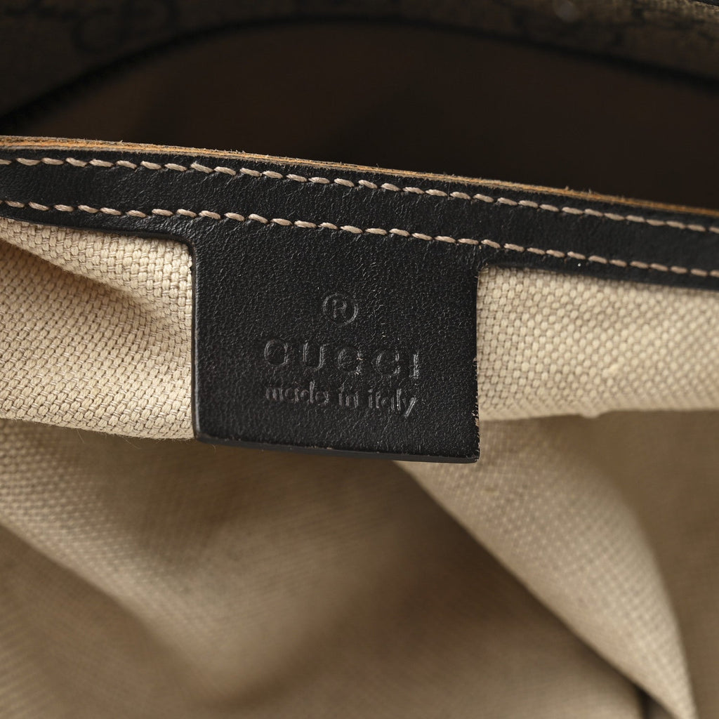 GG Supreme Monogram Large Zippered Shopping Tote Dark Brown