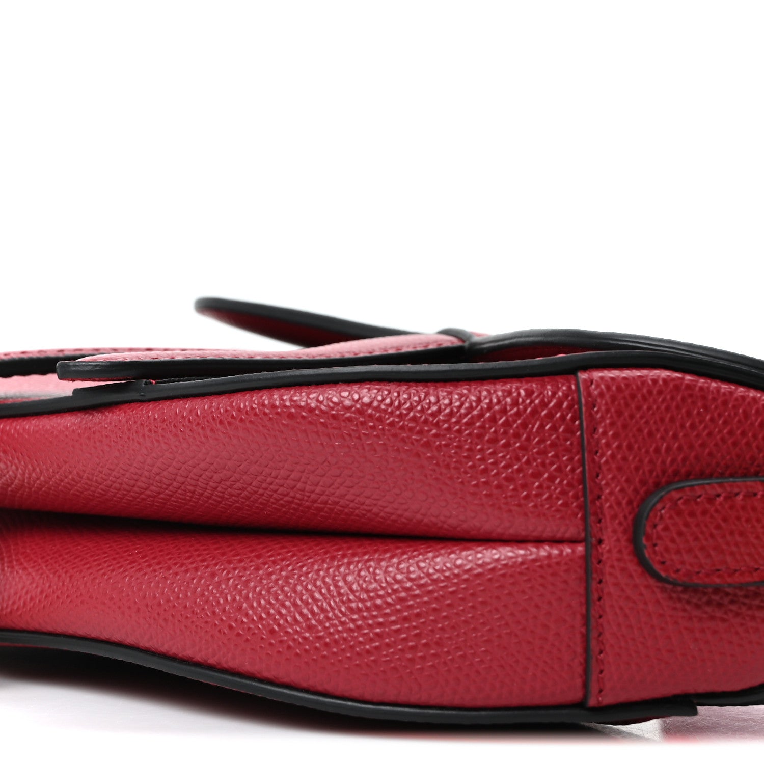 Grained Calfskin Mini Saddle Bag Red