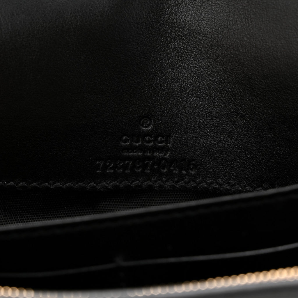 Calfskin GG Matelasse Chain Wallet Black