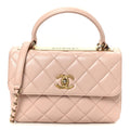 Lambskin Quilted Small Trendy CC Flap Dual Handle Bag Light Pink