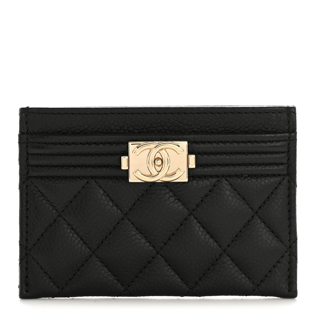 Caviar Quilted Boy  Holder Black