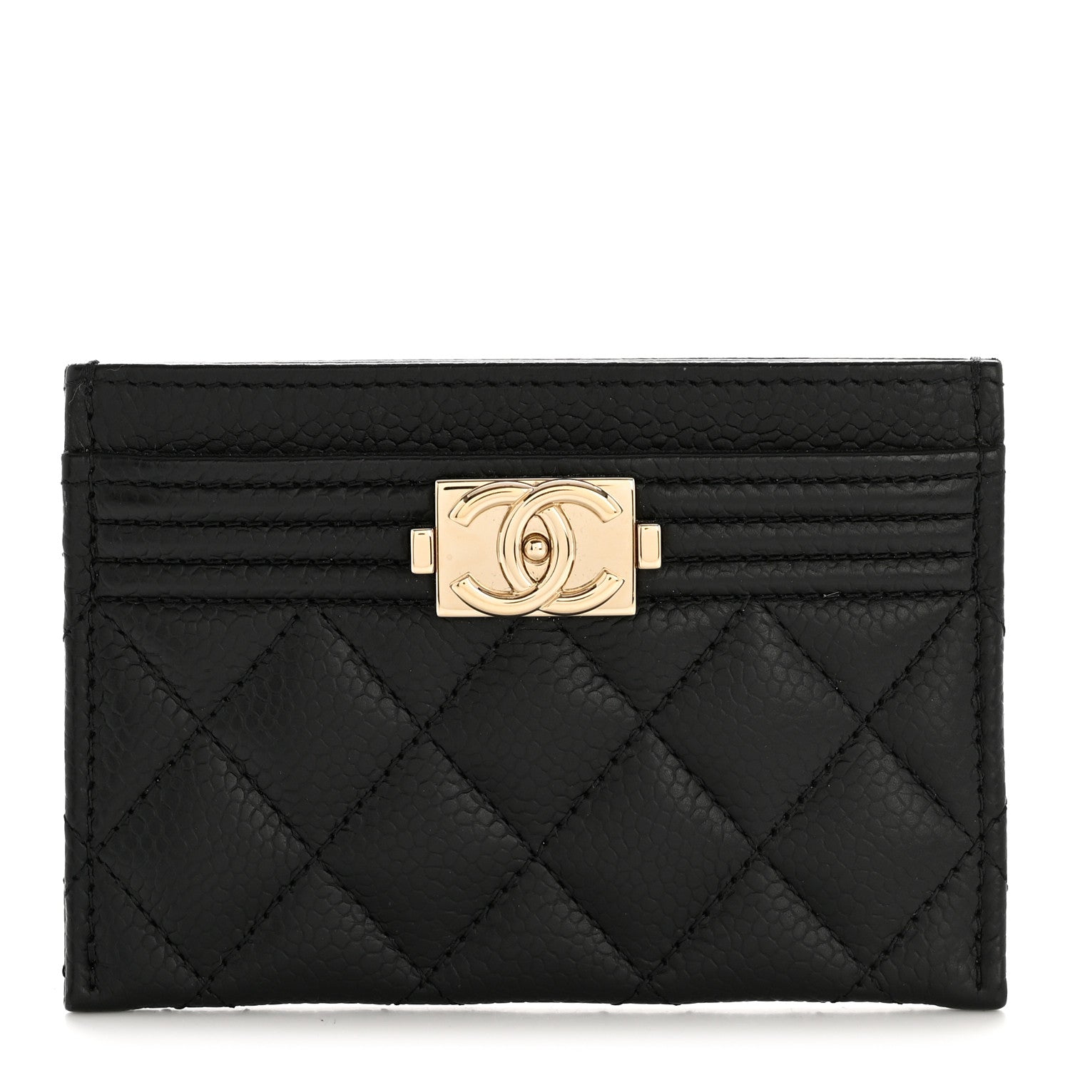 Caviar Quilted Boy  Holder Black